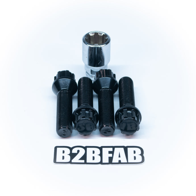 B2BFAB Extended Wheel Lock Kit, Cone Seat, For Aftermarket Wheels With Wheel Spacers